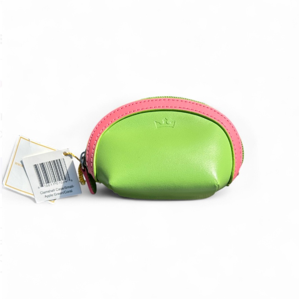 Green and Pink Leather Coin Purse